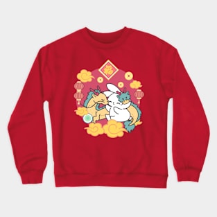 Dragon Year Delight: Loppi Tokki's Playful Celebration in the Year of the Dragon! Crewneck Sweatshirt